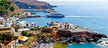 Chora Sfakion village, old harbour, Sfakia, Crete