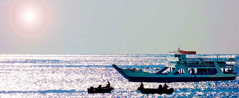 Hotel Alkyon sea view, Libyan sea, ferry, Sfakia, Crete